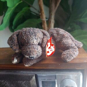 TY Beanie Babies "FETCHER" Bean Bag Stuffed Animal 2000 w/Tag Puppy Dog- Retired